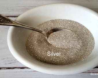 Paillettes de verre allemand - demi-once fin argent verre paillettes argentées pour Collage, Artisan, papier d’artisanat, assez minable