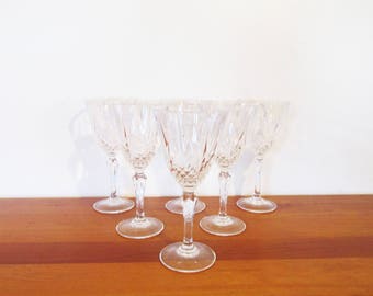 Cristal d'Arques Masquerade Cross and Fan Water Glasses Set of 6