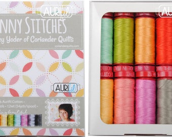 Aurifil Thread 12 wt Cotton 10 small spools - Sunny Stitches by Corey Yoder