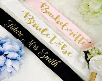 Bride to be sash, Bachelorette sash, bridal sash, bridesmaid sash, bridal party sash, wedding sash, custom sash, gift for bride, future mrs
