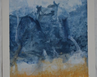 Watercolor sea and sand