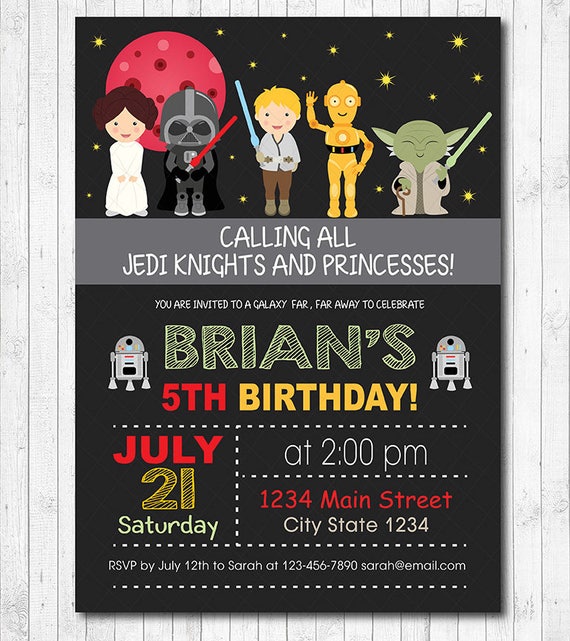 Star Wars Invitation Star wars Invite Star wars birthday