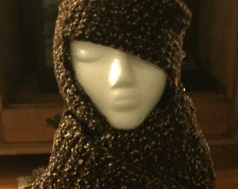 Hat and attached infinity scarf