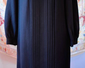 1950s Vintage Black Dress by R & K Originals