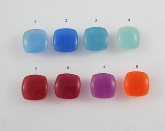 10Pcs Wholesale Lot Semiprecious Gemstones All Color, 12mm Cushion Carving Cabochon Cut Gemstones Handmade Gemstone