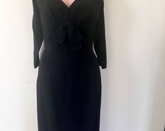1950s Black Wiggle Dress