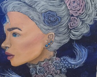 Under water beauty painting 11×14 canvas board original