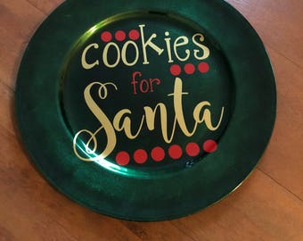 Cookies for Santa plate READY TO SHIP