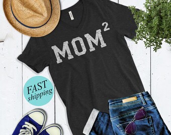 Mom 2 Shirt. Mom of Two shirt. Mother of 2 shirt. Mom Squared shirt. Mother's Day Gift For Mom. Pregnancy Announcement Shirt. New Mom Gift.