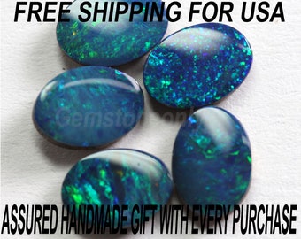 3X5 MM TO 10X12 MM Natural Australian Boulder Opal Doublet Oval Cabochon Calibrated Boulder Opal Multi Fire Color - Natural Loose Gemstone