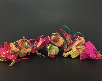 Vintage 9 Straw Christmas Ornament