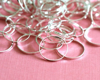 25pcs 12mm Silver Finish Smooth Rings EC18712MM-S