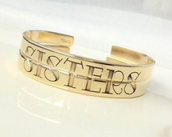 Sisters Split Bracelets . Personalized Sisters Jewelry Cuff . Sisters Set of 2, 3 or 4 Bracelets . TBCO