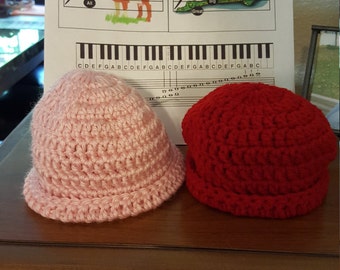 Preemie baby hats Created with Soft Baby yarn for that very special little one (2-6 pounds). Choose different styles!