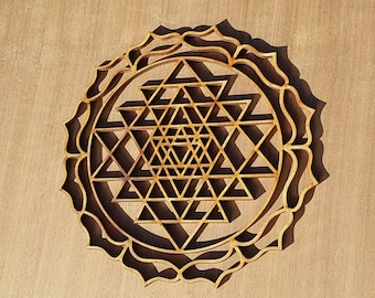 Sri Yantra Sustainable Wood Lasercut Wall Art
