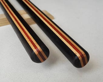 Pair of hand-made tanbo (wenge, hickory, paduak)