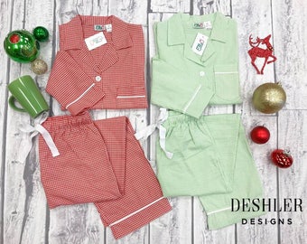 Womens Christmas Pajamas, womens christmas pjs, womens holiday pajamas, womens holiday pjs, red pajamas, red pjs, christmas pjs, christmas