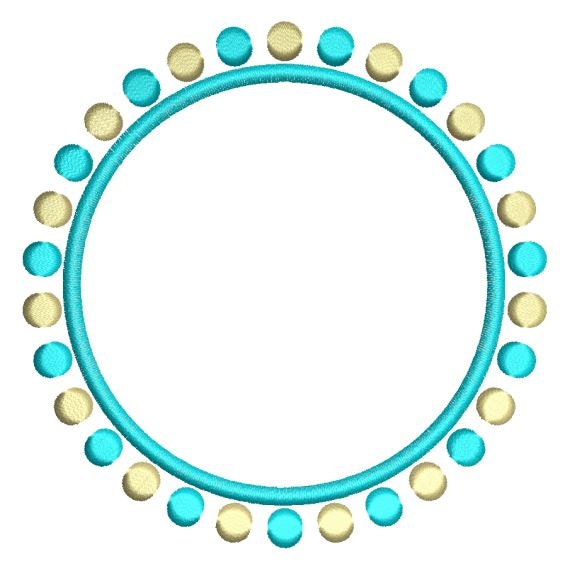 Circle of Dots Frame Monogram Font Machine Embroidery Designs