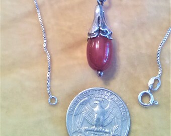 Carnelian Sterling Silver Necklace