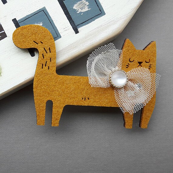 Handmade Felt Cat Hair Clip Alligator ClipCute Hair clips