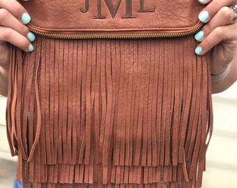Monogram Fringe Crossbody | Monogram Flapover | Personalized Purse | Monogrammed Purse | Monogram Crossbody | Flapover Crossbody