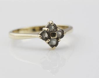 9ct Gold Blue Apatite Square Top Multi Stone Ladies Ring Size UK O US 7.25