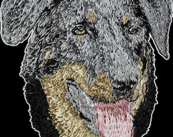 Beauceron - Embroidery, patch with the image of a pedigree dog.