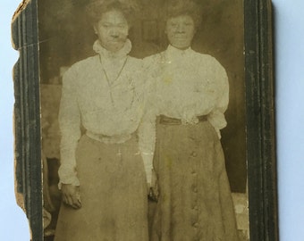 Identified African American Mother and Daughter -Vintage Photo - Cabinet Card