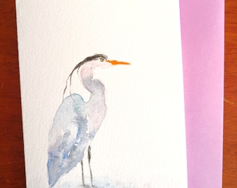 Haron Bird Original Watercolour Painting Card A6