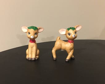 Christmas deer salt and pepper shakers