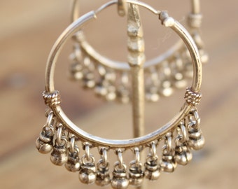 Tribal earrings sterling silver hoop earrings ethnic earrings big silver hoop tribal jewelry ethnic silver creole earrings india hoops large