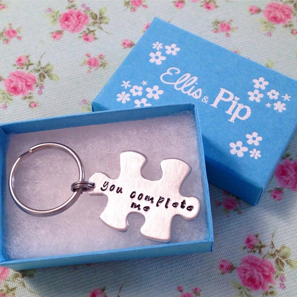 Unique Anniversary Gift For Husband Puzzle Piece Keyring