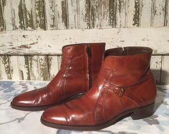 Vintage Florsheim Imperial Zip Up Beatle Boots mens size 9B