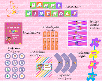 DORA Party Printables Package