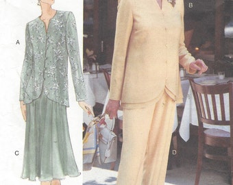 90s Plus Size Womens Tunic or Top, Dirndl Skirt & Pants Vogue Sewing Pattern 9596 Size 20 22 24 Bust 42 44 46 UnCut Mother of the Bride