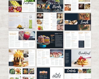 Cookbook and Recipe Template for Adobe InDesign | Instant Printable Download