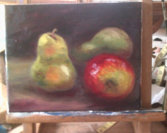 Original Still Life Apple and Pears
