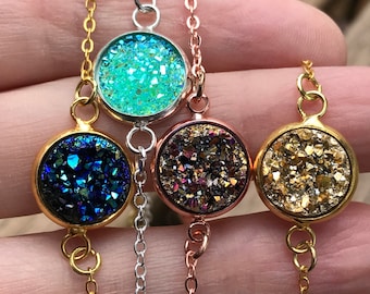Druzy rose gold Bracelet, rose gold jewelry, Druzy Bracelet, Druzy Jewelry,
