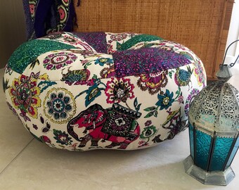 SALE Unfilled 24 Inch Gypsy Caravan Pouffe Cover, Made in Australia, Floor Cushion, Ottoman, Meditation Cushion, Boho, Pouf, Hippy