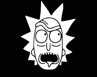 Decal Addiction, INC | Rick And Morty Mean Face WHITE Vinyl Car/Laptop/Window/Wall Decal
