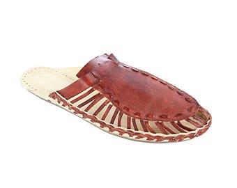 Spectacular Red Brown Upper Kolhapuri Half Shoe M-354
