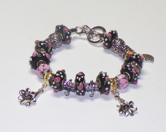 Luscious Flowers on Rainy Days Euro Bracelet by Sandi