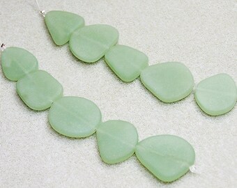 Seafoam Green Nuggets- recycled sea glass beads