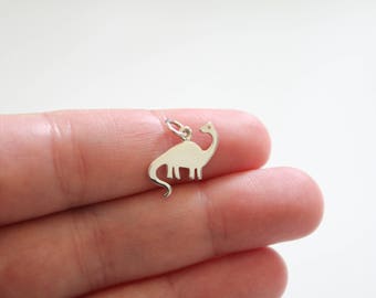 Sterling Silver Brontosaurus Dinosaur Charm, Dinosaur Charm, Dinosaur Pendant, Long Neck Dinosaur Charm, Dino Charm, Brontosaurus Pendant
