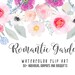 Romantic Garden Hand Painted Watercolor Clipart Clip Art Personal Commercial Use peony ranunculus posy blossom rose pink gold ethereal soft
