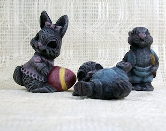 Ceramic Bunny Figurines / Bunny Statues / Ceramic Rabbit Figurines / Rabbit Decor / Easter Decorations / Bunny Decor / Easter Gift