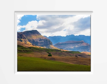 Landscape Photograph, Nature, Art, Decor - South Africa - Drakensberg Mountains