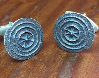 Spiral Crop Circle Cuff Links