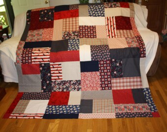 Patriotic Quilt Top(twin size)