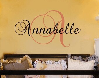 WW917 Sophisticate Monogram Elegant Name Large Letter Nursery Wall Lettering Stencil